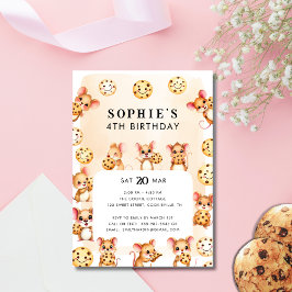 Convite de aniversário de Tema do Mouse e Cookie