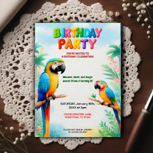 Convite de Aniversário de Tema Selva Tropical para