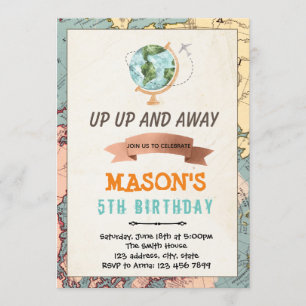 convite de aniversário de tema viagem