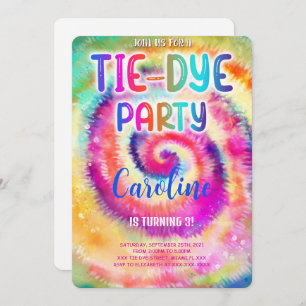 Convite de Aniversário de Tie Dye