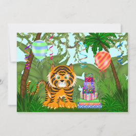 Convite de aniversário de Tiger da Selva Bengal
