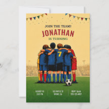 Convite de Aniversário de Time de Futebol
