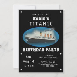 Convite de aniversário de Titanic Black Birthday