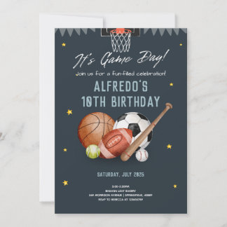 Convite de Aniversário de Todos os Esportes para M