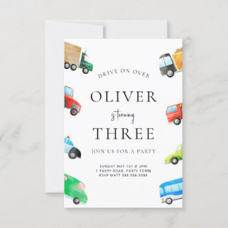 Convite de aniversário De Transporte Para Crianças