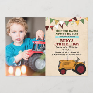 CONVITE DE ANIVERSÁRIO DE TRATOR VINTAGE PARA QUAL