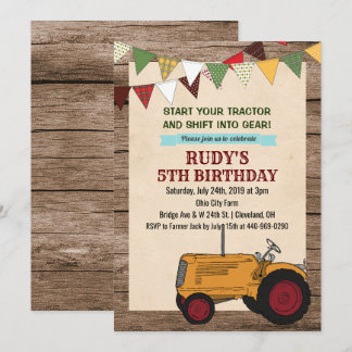CONVITE DE ANIVERSÁRIO DE TRATOR VINTAGE PARA QUAL