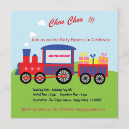 Convite de aniversário de Trem Choo Choo Bonito