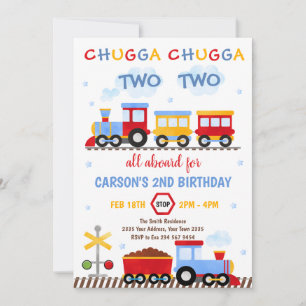 Convite de Aniversário de Trem Chugga Chugga Two T