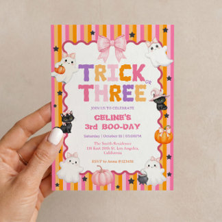 Convite de Aniversário de Três Anos ou Trrick para