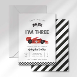 Convite de Aniversário de Três Carros Não Posso Me