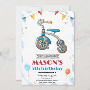 convite de aniversário de triciclo