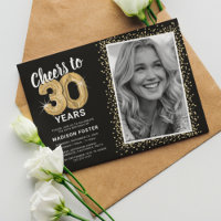 Convite de Aniversário de Trinta Anos com Foto