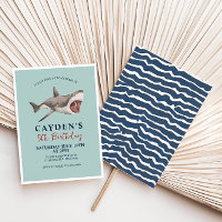 Convite de aniversário de tubarão