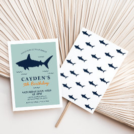 Convite de aniversário de tubarão