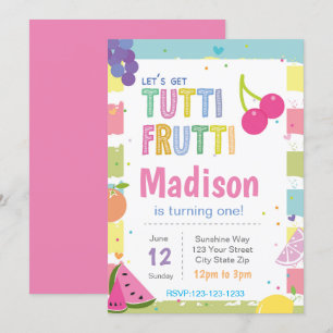 Convite de Aniversário de Tutti Fruitti