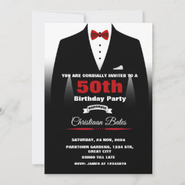 Convite de aniversário de Tuxedo