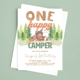 Convite de Aniversário de Um Acampador Feliz