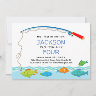 Convite de Aniversário de Um Ano com Tema de Pesca