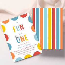 Convite de Aniversário de Um Ano Divertido