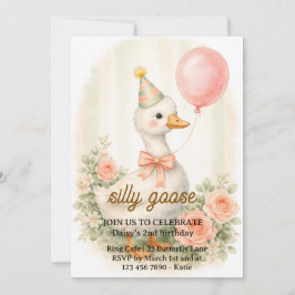 Convite de Aniversário de Um Ano do Silly Goose | 