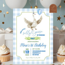 Convite de Aniversário de Um Ano do Silly Goose Az