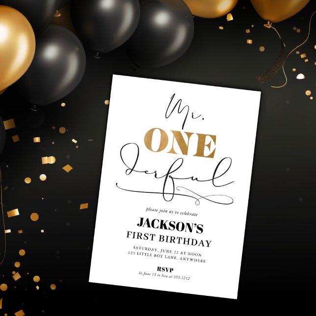 Convite de Aniversário de Um Ano do Sr. ONEderful (Criador carregado)