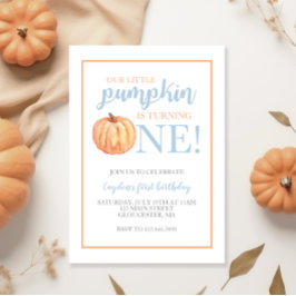 Convite de Aniversário de Um Ano Little Pumpkin Pa
