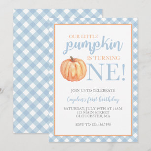 Convite de Aniversário de Um Ano Little Pumpkin Pa