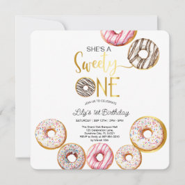 Convite de Aniversário de Um Ano, Menina de 1º Ani