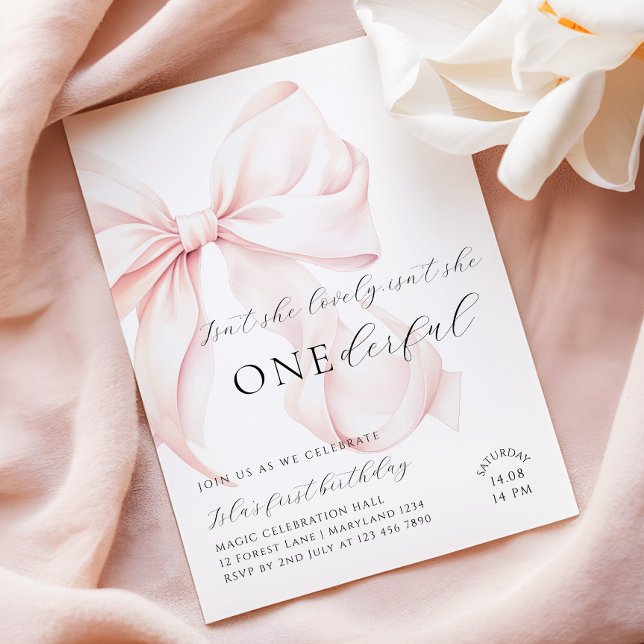 Convite de Aniversário de Um Ano Onederful com Laç (Criador carregado)