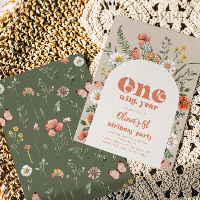 Convite de Aniversário de Um Ano Selvagem (Criador carregado)