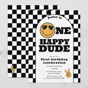 Convite de Aniversário de Um Cara Feliz para Menin