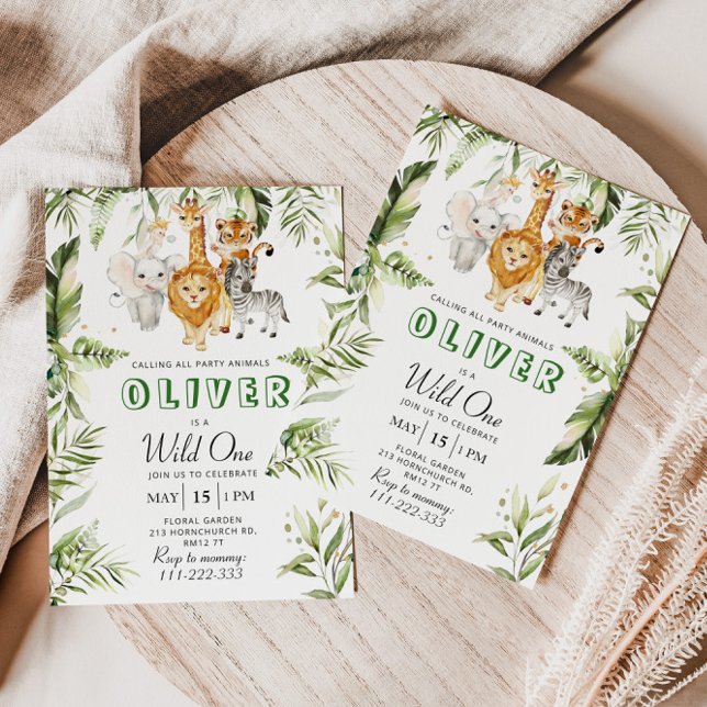 Convite de aniversário de um safari selvagem (Criador carregado)