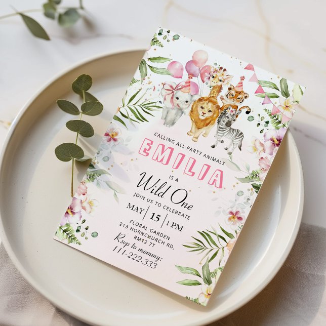 Convite de aniversário de um safari selvagem (Criador carregado)