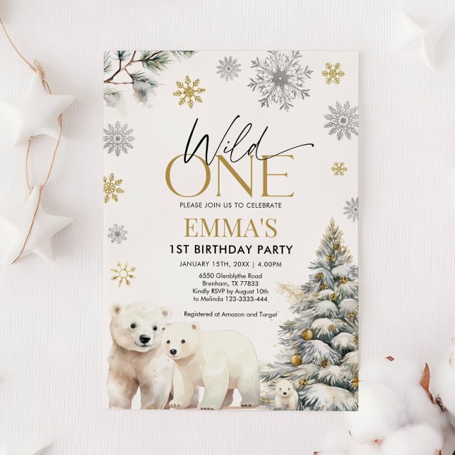 Convite de aniversário de um urso selvagem, segund (Criador carregado)