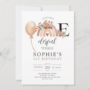 Convite de Aniversário de Uma Maravilhosa Rainbow 