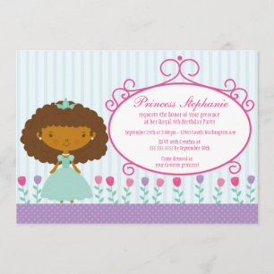 convite de aniversário de uma princesa bonita e d
