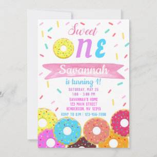 Convite de aniversário de uma Rosquinha doce