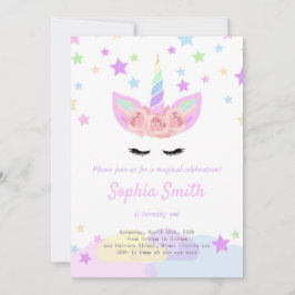 Convite de aniversário de unicórnio