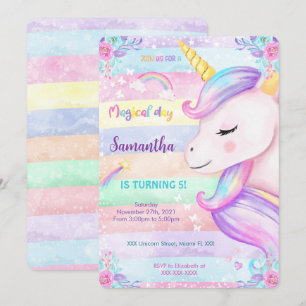 Convite de Aniversário de Unicórnio Mágico