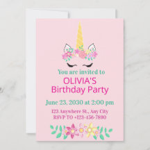 Convite de Aniversário de Unicórnio Mágico