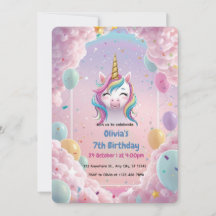 Convite de Aniversário de Unicórnio Mágico – Parte