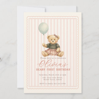 Convite de Aniversário de Ursinho de Pelúcia
