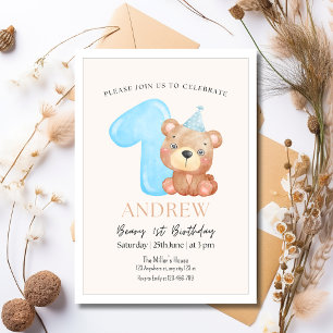 Convite de Aniversário de Urso de Pelúcia, Urso Mi