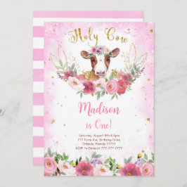 Convite de aniversário de vaca