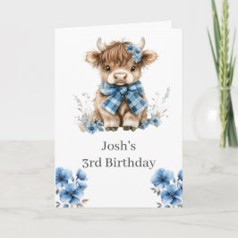 Convite de aniversário de Vaca do Planalto Azul