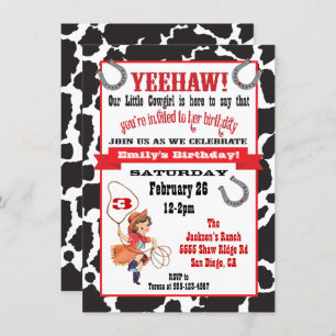 Convite de aniversário de vaquinha