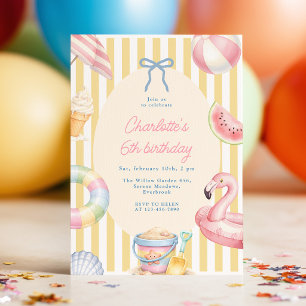 Convite de Aniversário de Verão Coquette