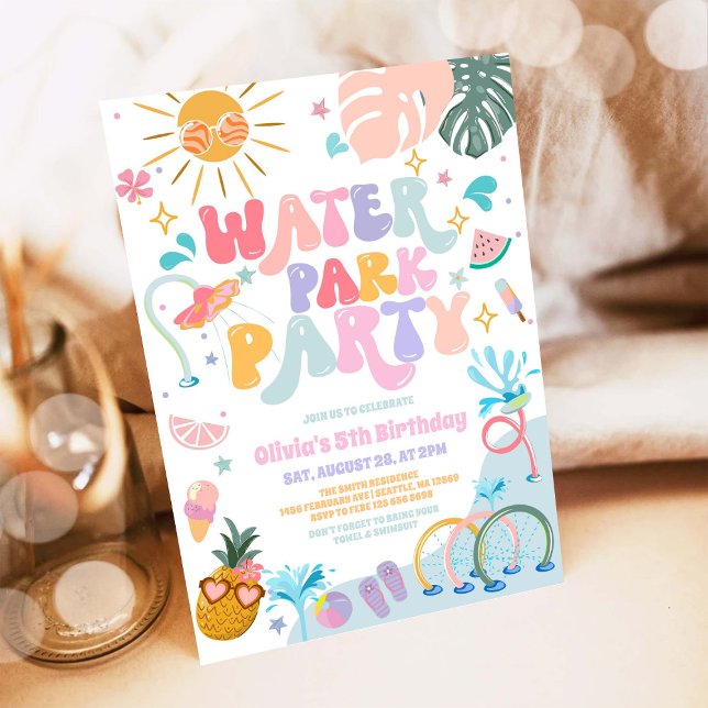 Convite de Aniversário de Verão Festa no Parque Aq (Criador carregado)